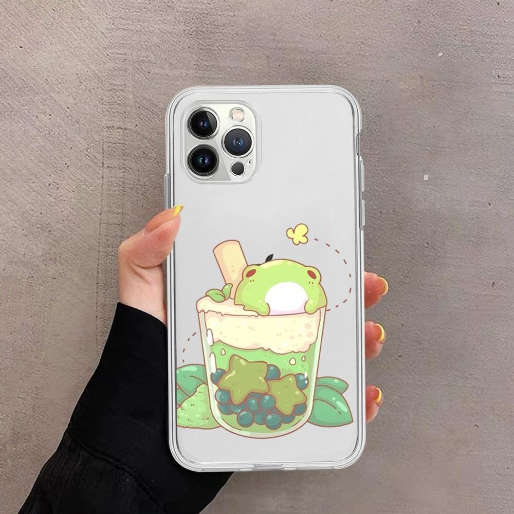 Frog cartoon drawing Phone Case For iPhone 15 13 14 Pro Max XS XR 12 11 Pro 13 Mini 6 7 8 Plus Soft Clear Back Cover