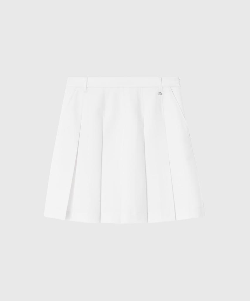 Lugkaeseuteu Mylene Soft Summer Pleated Skirt_White