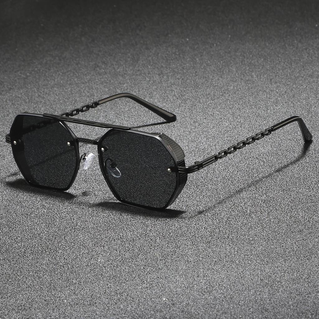 New High Quality Double Metal Chain Sunglasses Women Fashion Cool Design Brand Design Sun Glasses for Street Photography