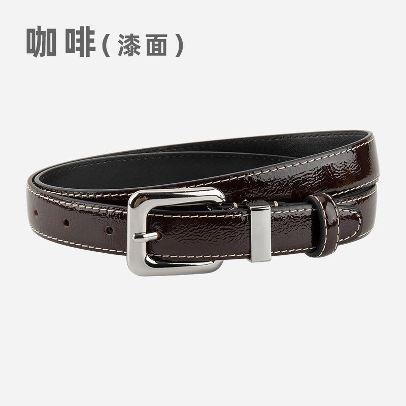 Leather Belt Women'S First Layer Of Cowhide With Suit Dress Girls Waist Thin Belt
