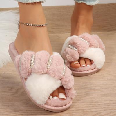 Fashion 2025 New Slippers Female Fluffy Band Slipper Autumn Winter Outdoor Fashion Sexy Light Flip Flops Soft Plush Flat Shoes