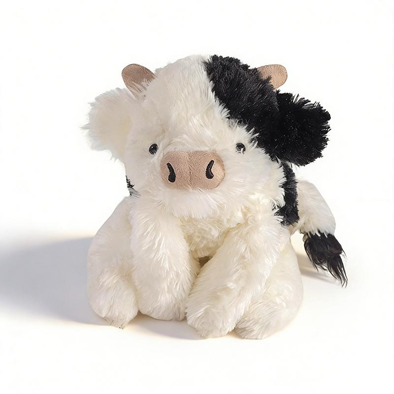 1 Pieza 34cm Peluches de Vaca Esponjosos Muñecos de Animales Suaves Rellenos Encantador Peluche de Ganado Bonito Regalo de Cumpleaños Decoración para Niños Bebé