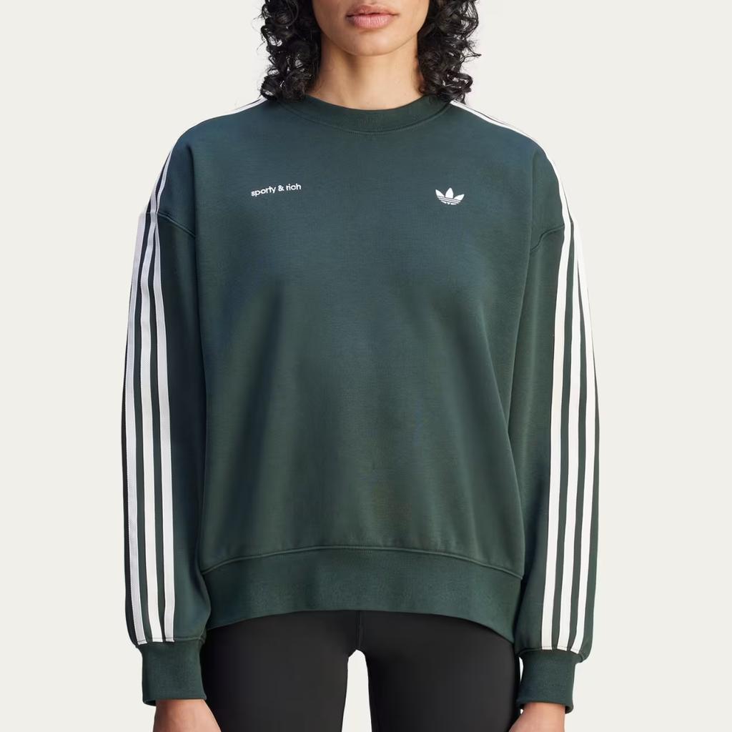 adidas x Sporty & Rich Womens Sweatshirt Shadow Green Women Streetwear JN5320