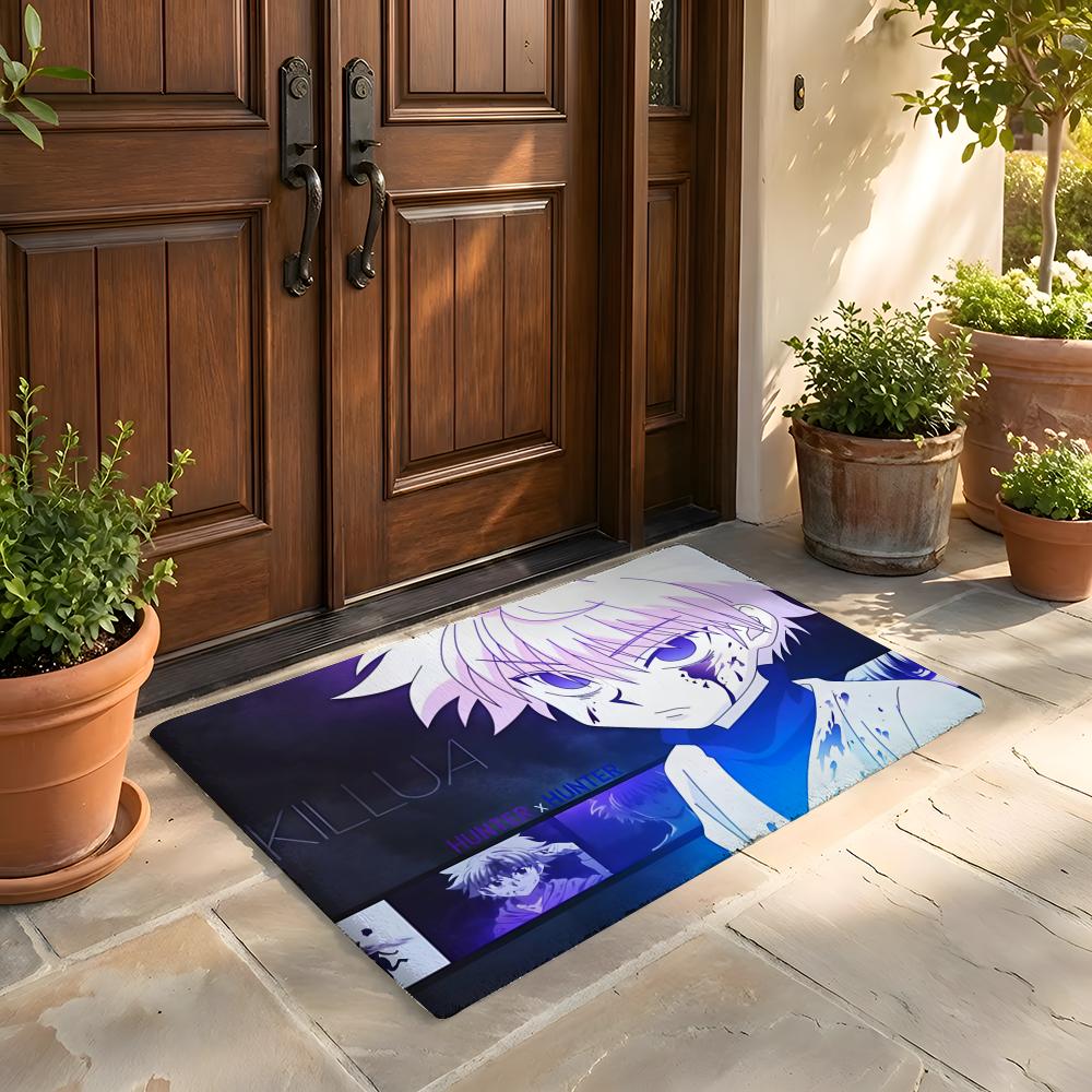 Floor Mat Soft Flannel Rug Non-Slip Absorbent Mat for Bathroom Bedroom Home Decor H-Hunter and H-Hunter Anime