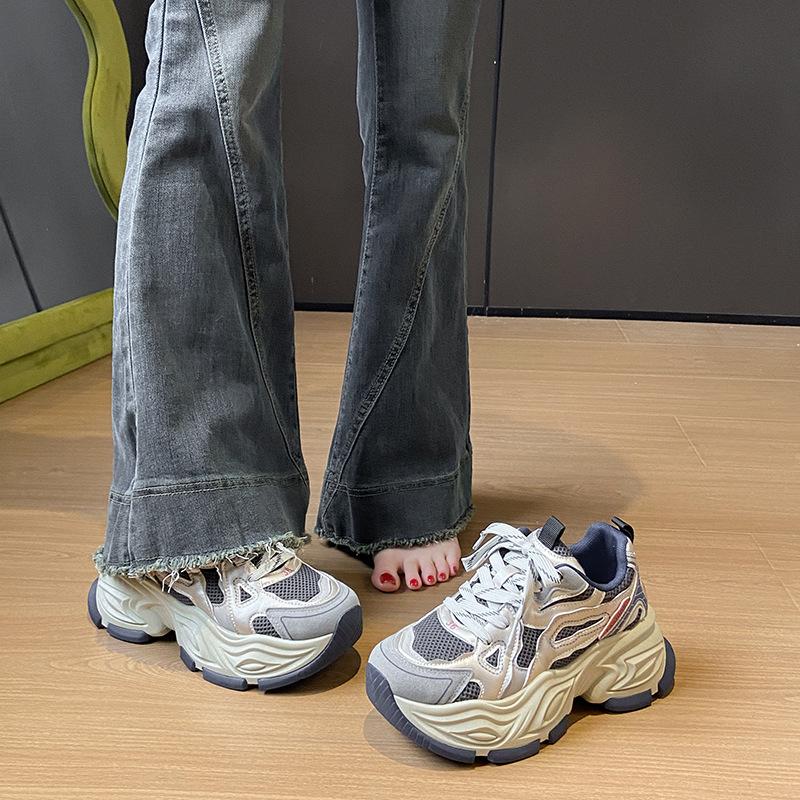 Korean version of the new dad shoes for women 2025 spring student sports running shoes casual shoes platform height increase FB9962