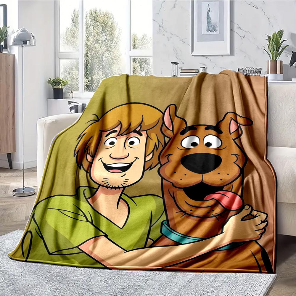 Scooby-Doo Theme Printed Blanket - Perfect for Couch, Bed, Travel & Outdoor Use | Machine Washable, Cozy & Durable.