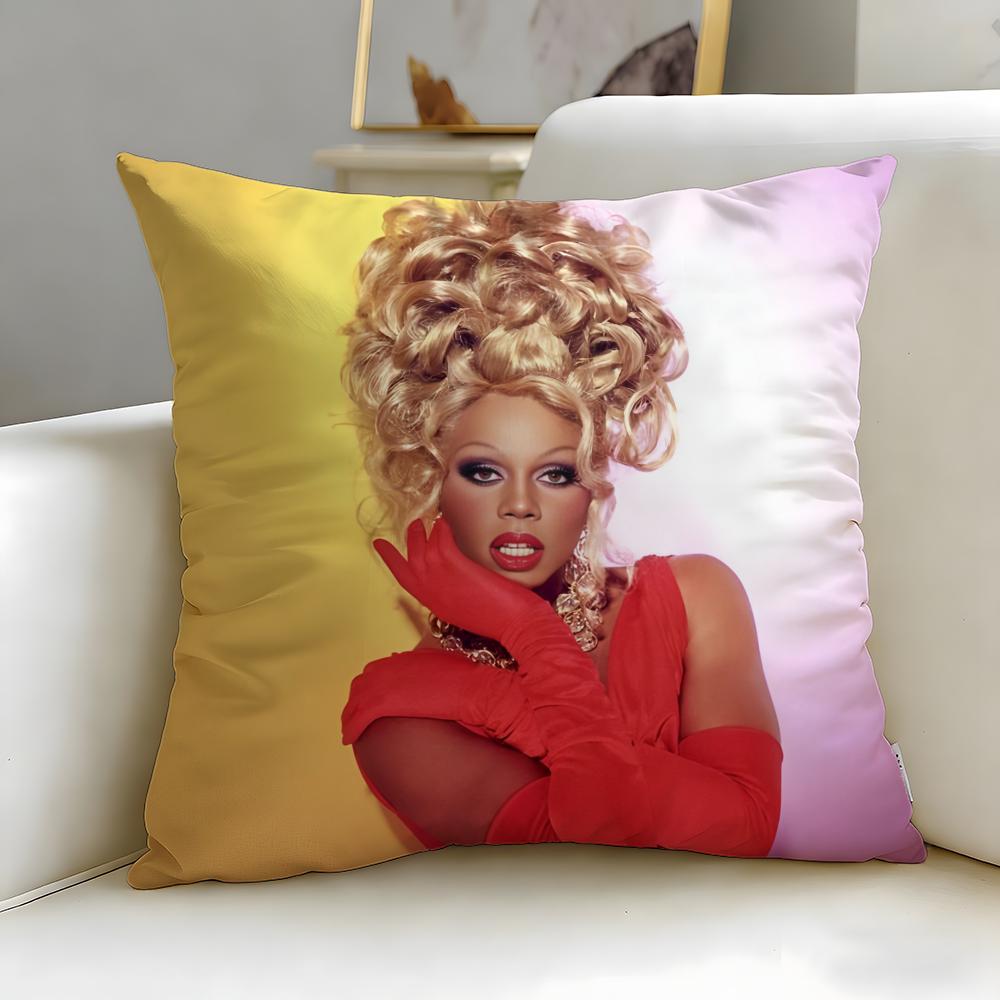 Classic TV Host RuPaul Cushion Cover Soft  EasyWash Pillow Case  Versatile for Couch Bed Travel and Office