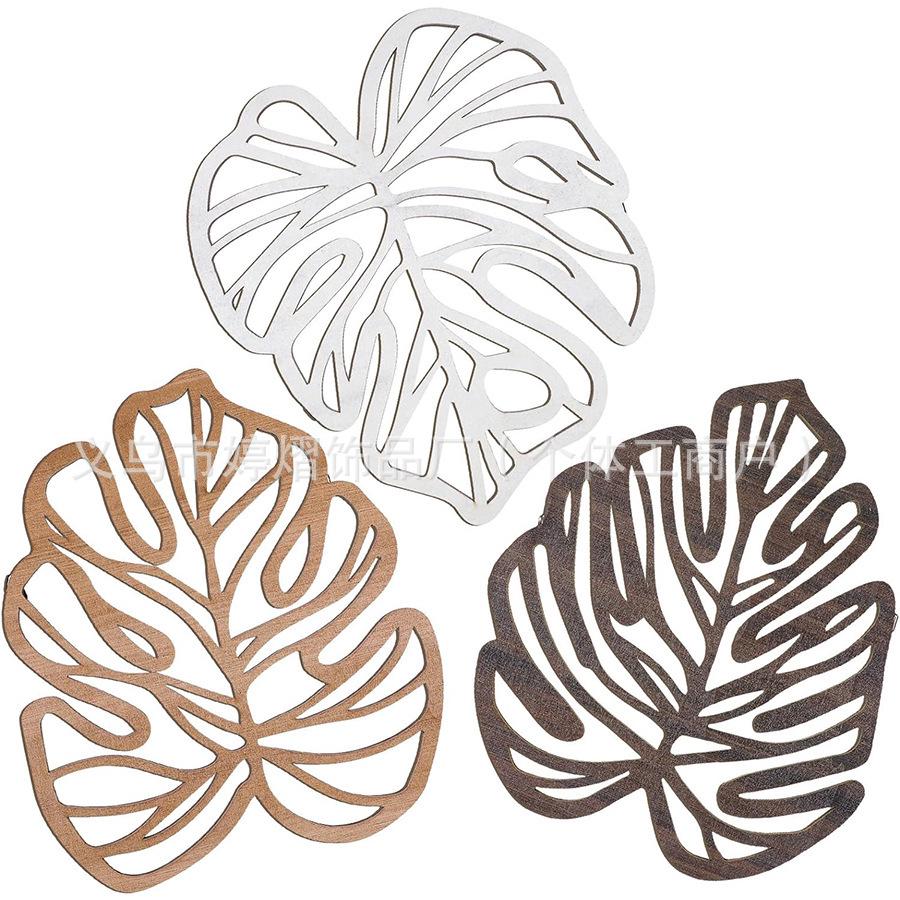 Vintage Holz-Palmenblatt Hängeplakette für tropikalische Wanddekoration im Badezimmer oder Wohnzimmer