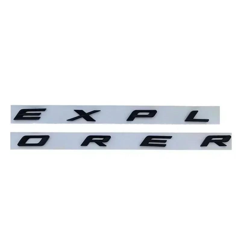3D ABS Chrome Black Explorer Logo Car Front Hood Emblem Bonnet Letters Badge Sticker For Explorer 2020 2021