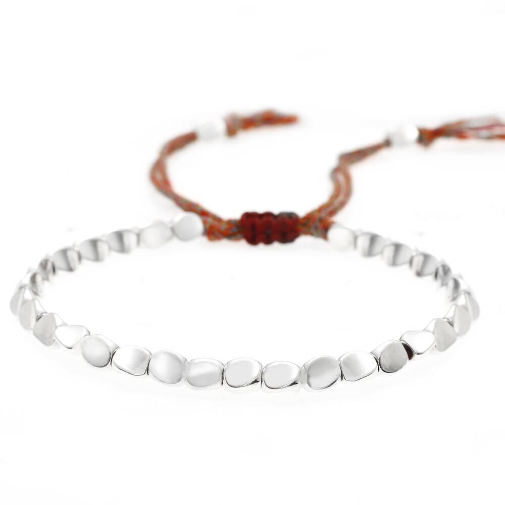 Handgemaakte Tibetaanse Koperen Kralen Armband Boeddhistisch Gevlochten Katoenen Gelukstouw Armband Geluk Succes Amulet Vrouwen Mannen Vintage