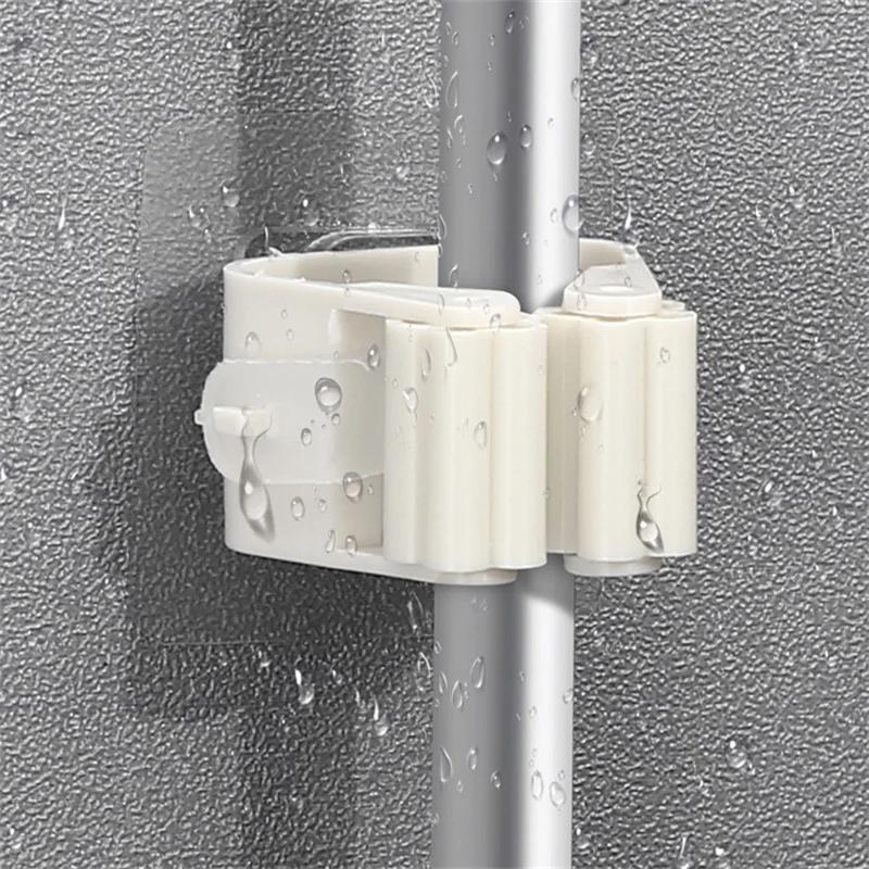 1 STÜCK Mopphalter Selbstklebender Besenständer Wandmontierter Mopphalter Kehrbürstenhaken Aufbewahrungsorganisator Badezimmer Küche