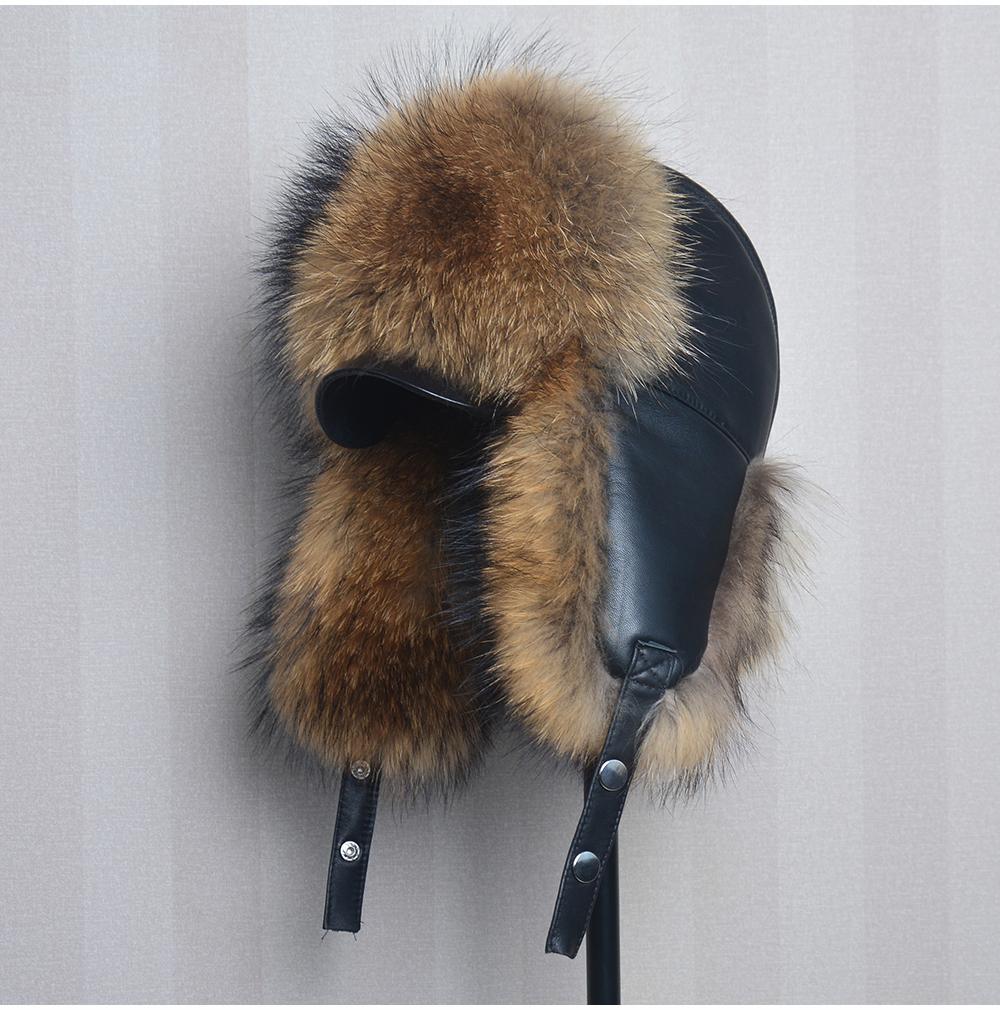 Hot High-end Luxury Fur Hat Men's Fox Fur Hat Lei Feng Cap Ear Cap Fur Necessary Hat Real Fur Hat 100% Sheepskin Top Fox Hat