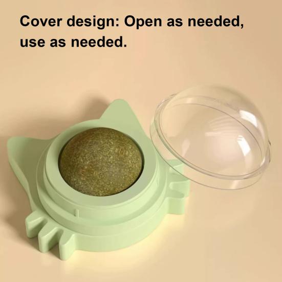 Catnip Ball Cat Toy 360-Degree Rotating Catnip Ball Encourages Active Play Cats Lick Kitten Chew Toy for Dental Health Chewing Boredom Relief