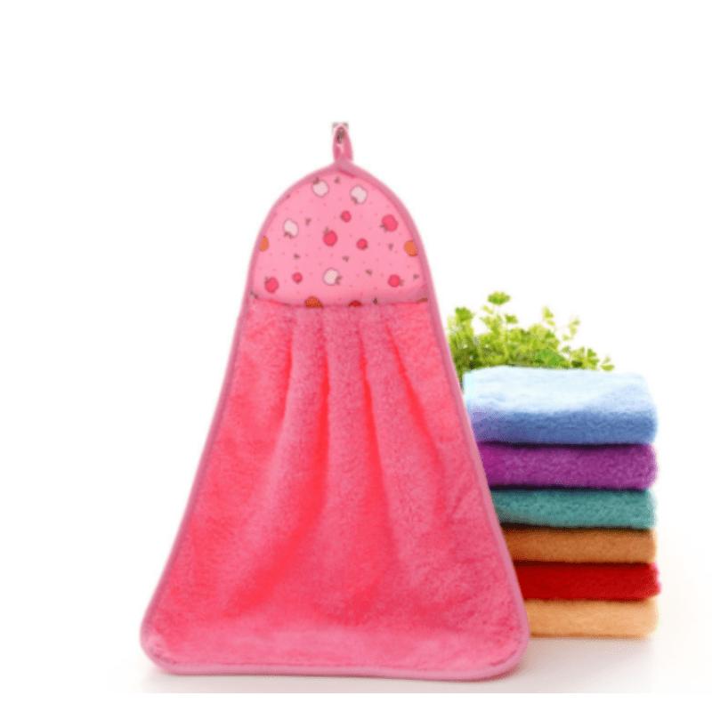 3pcs Coral Velvet Bathroom Supplies Soft Hand Towel Absorbent Cloth Dishcloths Hanging Cloth Kitchen Accessories 30*38cm