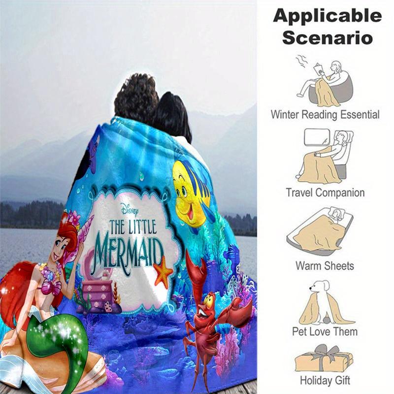Coperta Cartoon La Sirenetta, Coperta Calda Corto Peluche Carina, Decorazione Casa Soggiorno Divano Quattro Stagioni Viaggio
