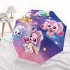 Wonderful Cute Automatic Folding Umbrella  Simple Eight Rib Design, Bright Color Pattern, Durable Iron Frame, Ideal for Travel and Outdoor,