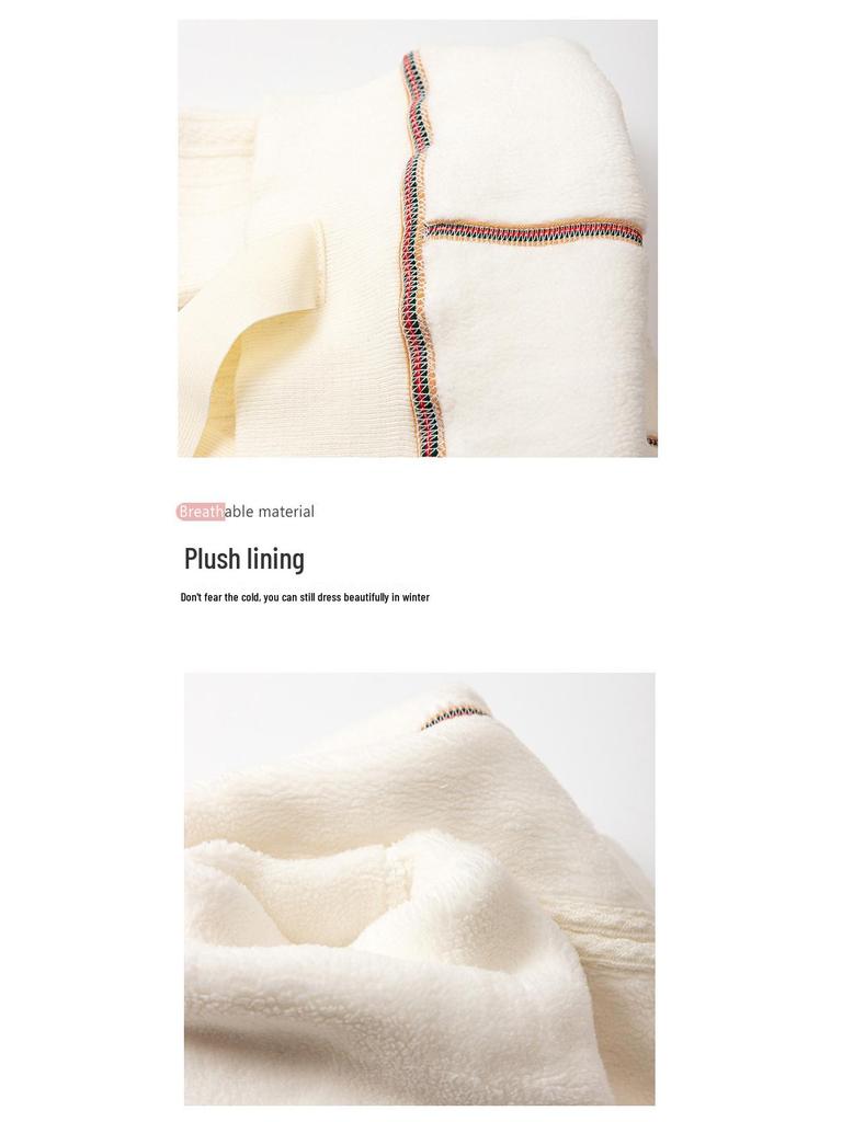 Children's Winter Velvet Base Layer Pants - Thick, Warm Cotton Wool One-Piece for Boys and Girls