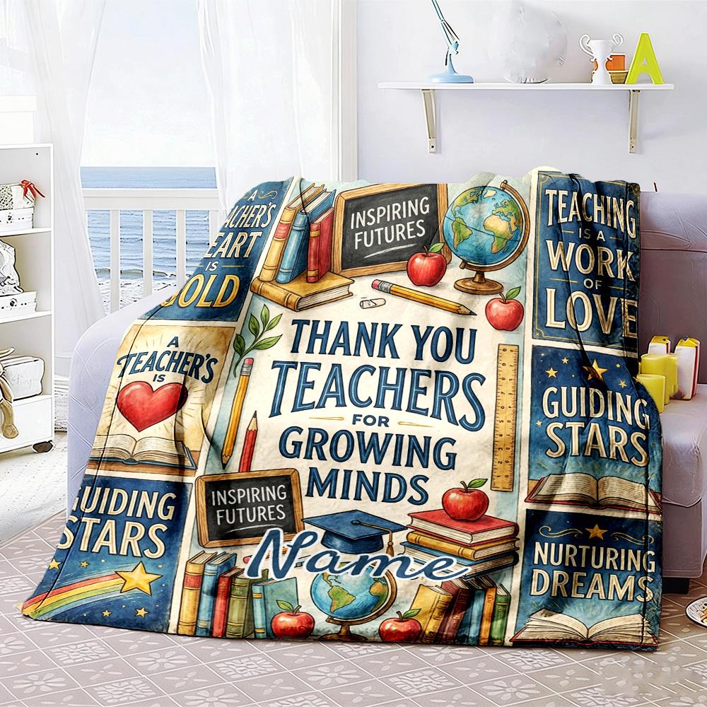 Teacher Appreciation Home Blanket Customize Your Names Soft Cozy Lightweight Allseason Multipurpose Blanket For Picnics Sofas Offices Beds Living
