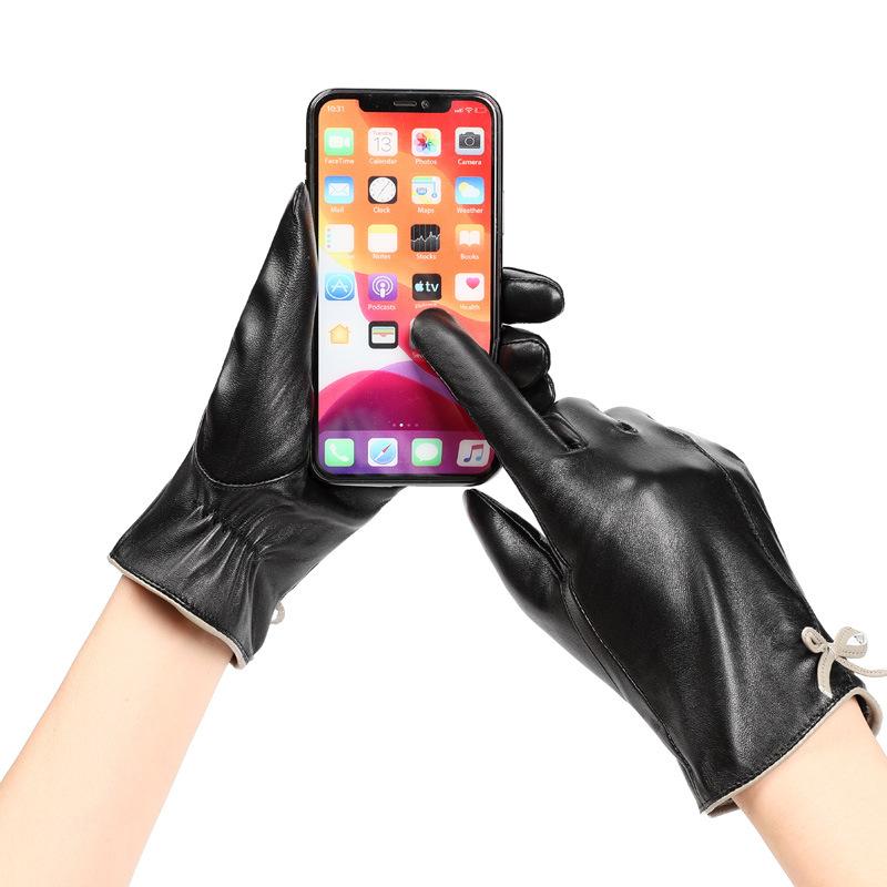 Handschuhe aus Leder der ersten Schicht Damen Winter Samt Verdickt Warme Version Reparatur Hand Fahren Reiten Schaflederhandschuhe Winddicht