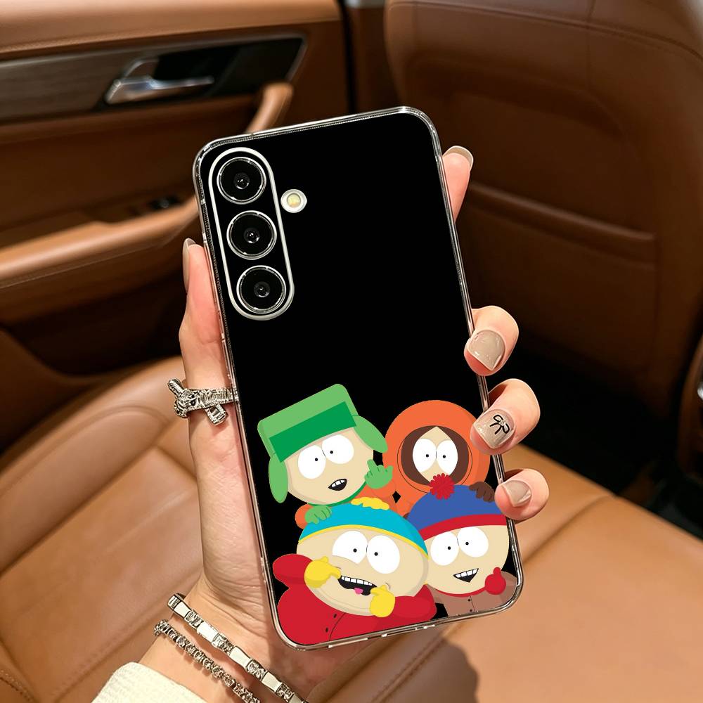 Cartoon S-South P-Park Clear Soft Silicone Phone Case for Samsung Galaxy A71, A70, A52, A51, A40, A30