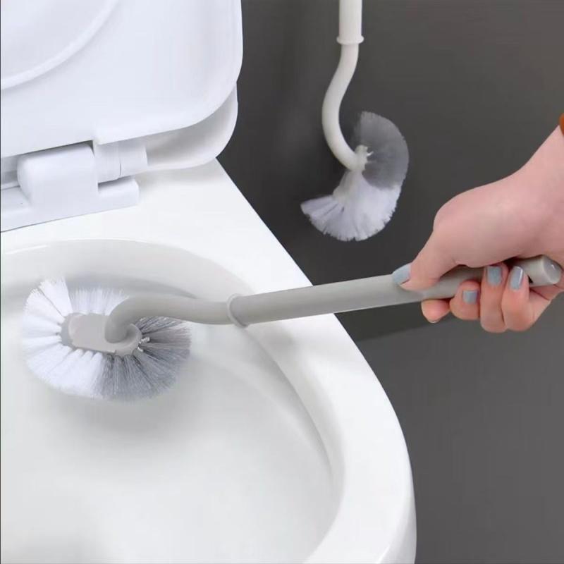 1pc/2pcs Toilet Brush, Bathroom Cleaning Brush, Long-Handled Soft-Bristled Brush, Household Toilet Cleaning Brush