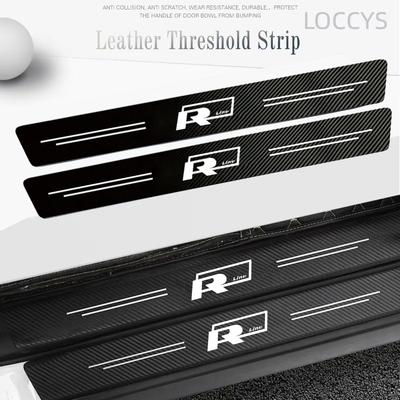 2026 Hot For VW VOLKSWAGEN Car Door Sill Anti-scratch Stickers Carbon Microfiber Sticker For Volkswagen VW Rline Jetta Golf Tigu