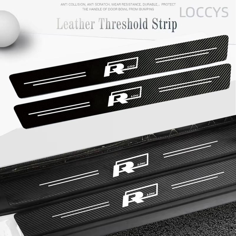 2026 Hot For VW VOLKSWAGEN Car Door Sill Anti-scratch Stickers Carbon Microfiber Sticker For Volkswagen VW Rline Jetta Golf Tigu