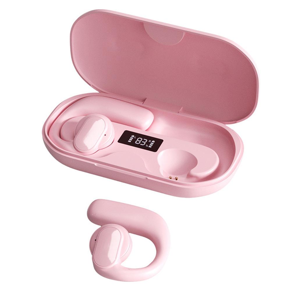 

WG-09 ENC Noise Reduction Bluetooth-compatible Headset Ear Hook Wireless Headphone Waterproof Earphone Pink