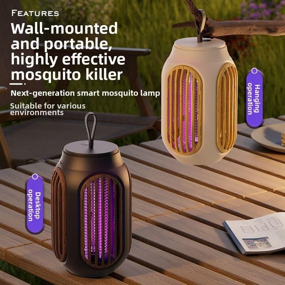 Cordless Shock Bug Zapper USB Charging Insect Fly Trap Effective Electric Mosquito Lamp  Garden