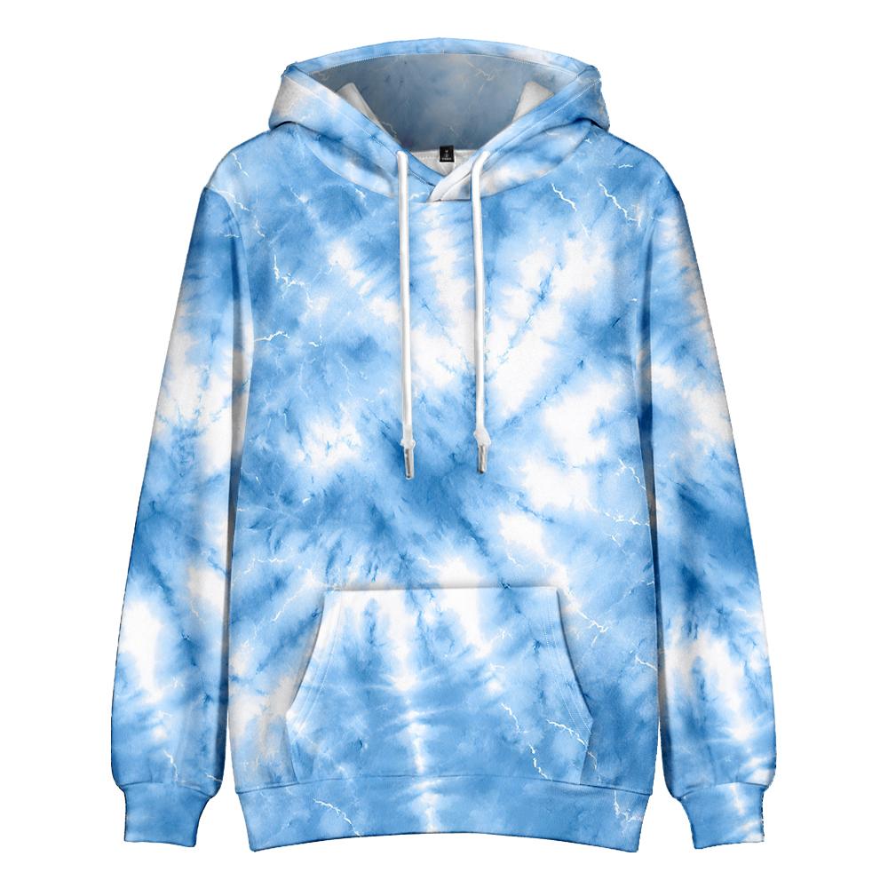 Tie Dye Hoodie Women Unisex Trippy Psychedelic Swirl Pattern Pullover Soft Streetwear Hooded Sweatshirt with Pocket for Festival
