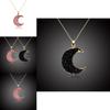 Exquisite Moon Shape Stone Female Link Chain Pendant Necklace With Drusy Charm