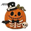 Cute Pumpkin Hanging Decorations Vintage Halloween Wooden Ornaments, Rustic Owl Ghost Farmhouse Seasonal Party Ornaments Tree Decoration with Rope for