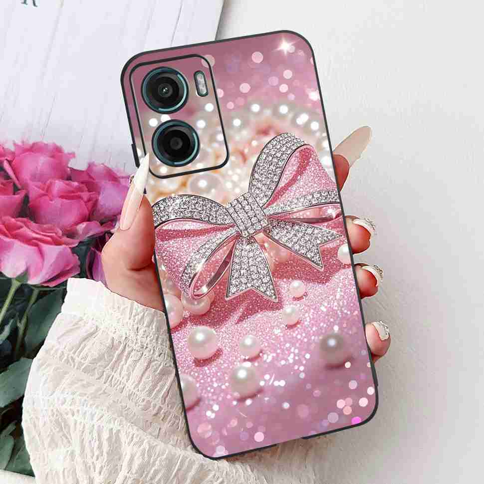 

For Motorola Moto G05 4G Case Luxury Pearl Bow Cute Cat Soft Silicone TPU Shockproof Cover For Moto G05 G 05 6.67 Phone Shell Moto G05 4G