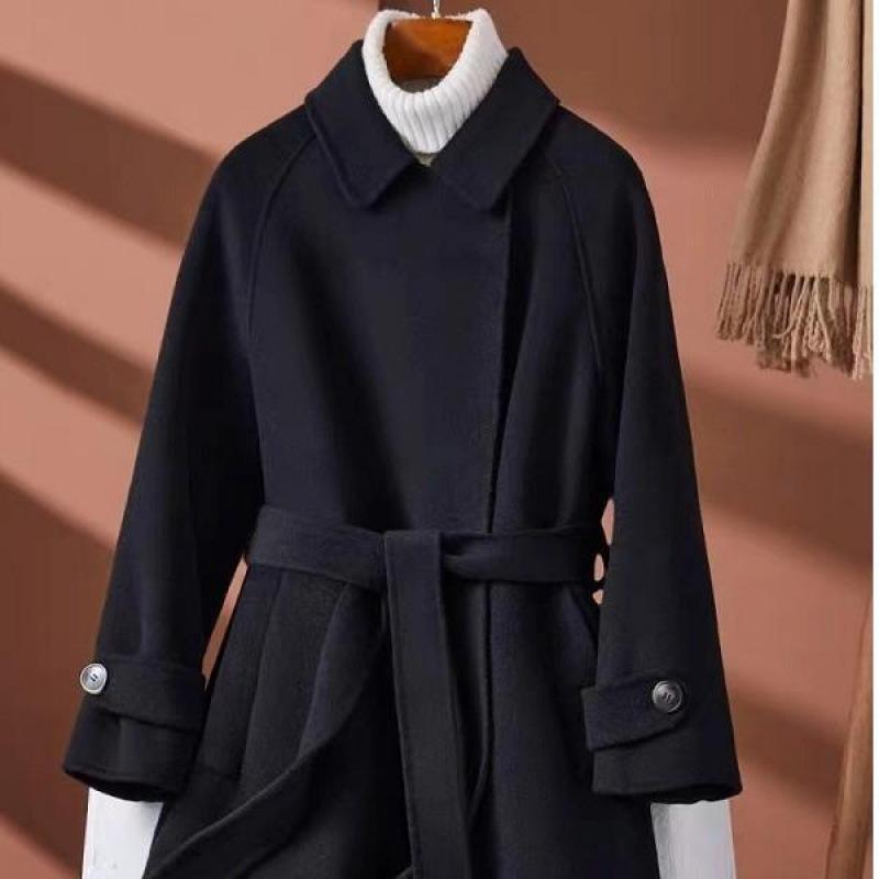 

Новое женское двустороннее шерстяное пальто на осень и зиму, универсальное и роскошное по дизайну шерстяное пальто L