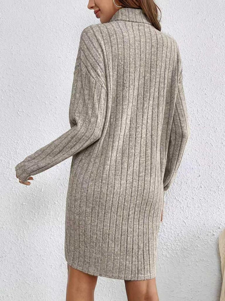 Women's 25th Anniversary High Neck Knit Dress - Autumn/Winter Fashion