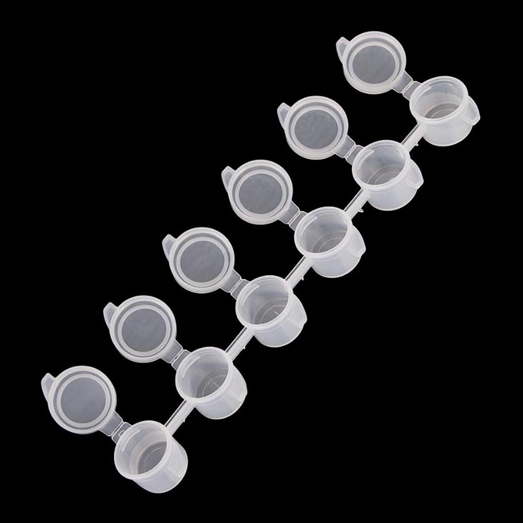 10pcs 6 Cups/Strips 3/5ml Mini Empty Paint Box Pod Strips Arts Crafts Watercolor Draw Pigment Plastic Palette Storage Containers