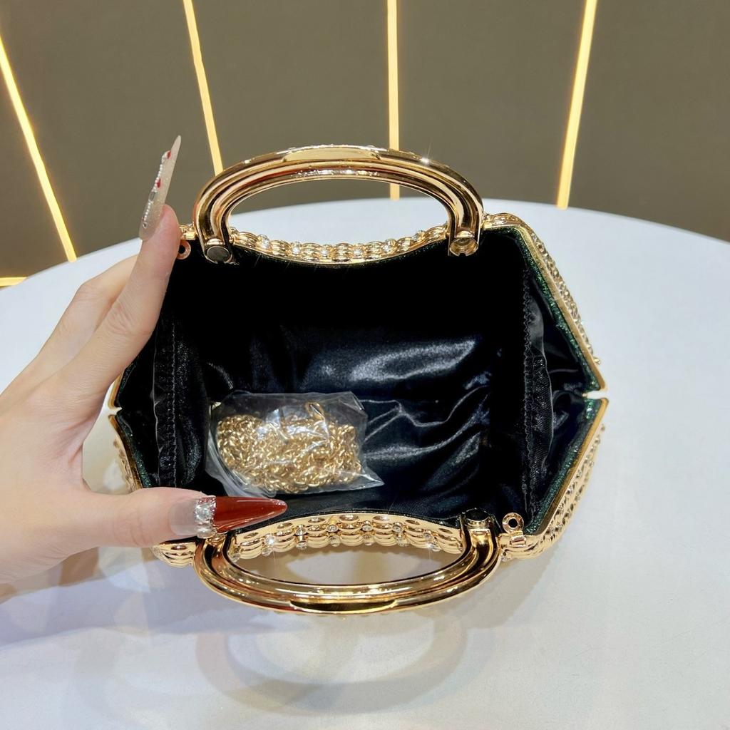 Handbag with Diamonds - Women's Hand-held Bag, Crossbody Bag, Cocktail Party Bag