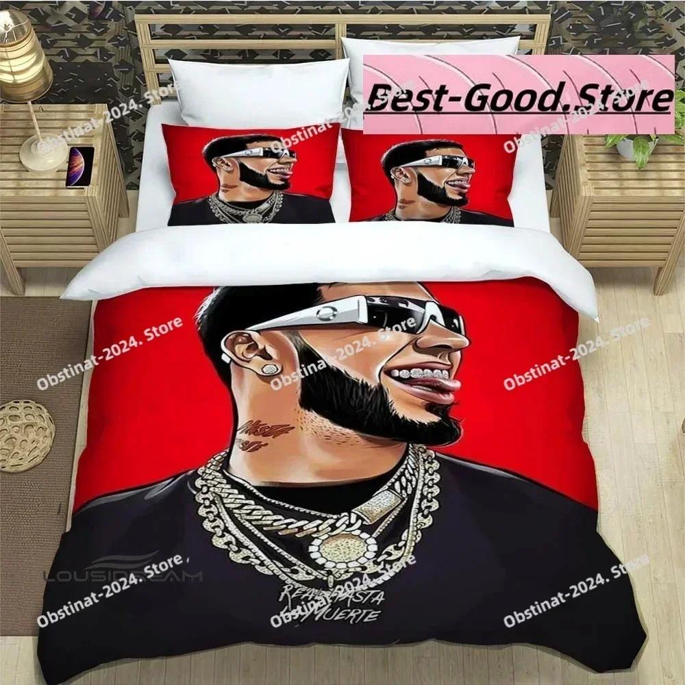 3D Fashion Rapper Anuel AA Bedding Set Printed Single Comforter Quilt Bed Cover Duvet Cover Pillow Case 3 Pieces Kids Adult Size