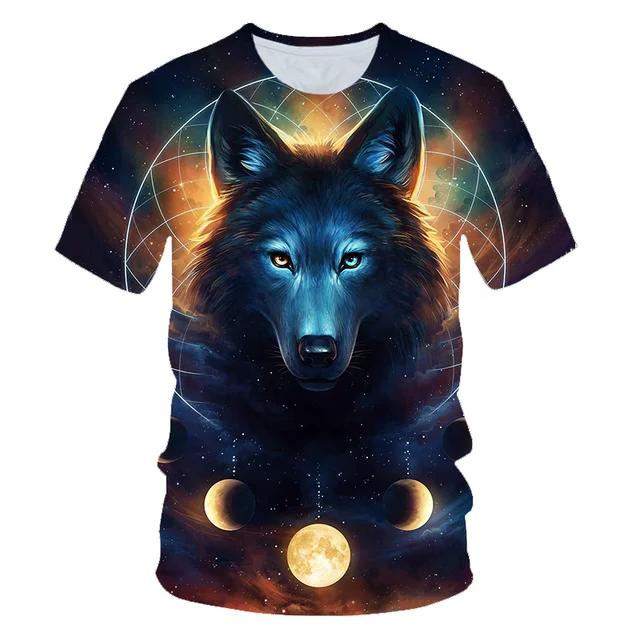Animal Wolf T Shirt For Boys Print Children Boys Harajuku 3D T Shirt Summer Kids Short Sleeve Girls Tshirt Cartoon Baby T-Shirts