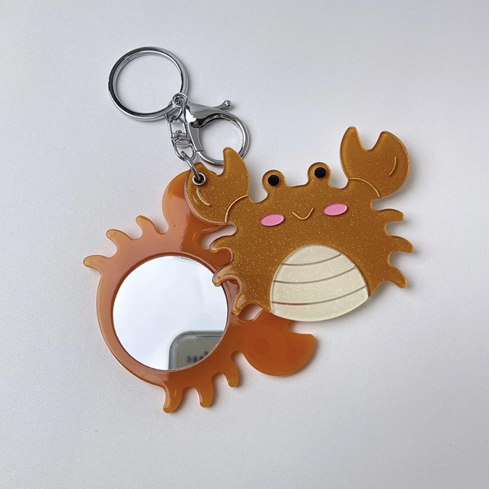 Keyring Mirror Pendant Starfish Animals Bag Pendant Fashion Acrylic Keychain  Gift