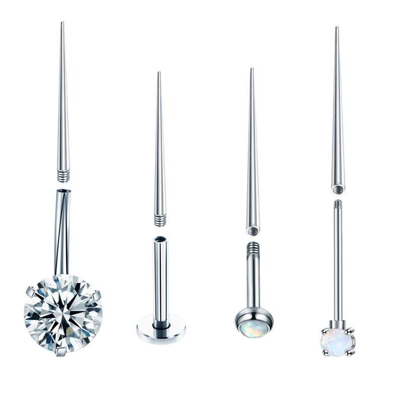 Steel Cone Insertion Pin Rod for Ear/nose/navel/nipples/lip/brow Assistant Tool