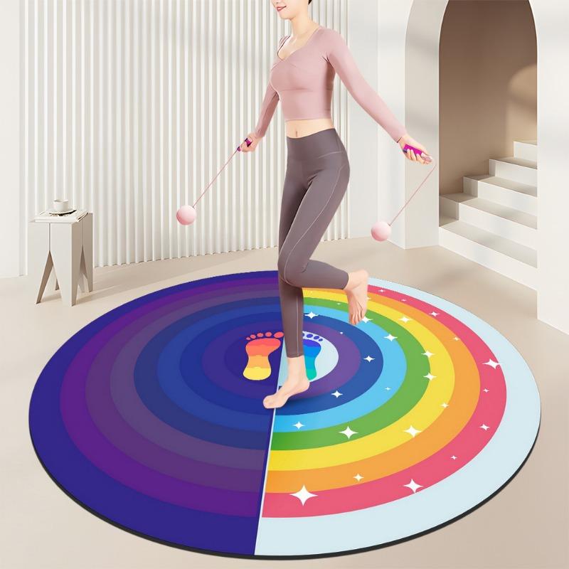 Colorful Round Rug Mat – Non-Slip Surface for Home Fitness