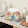 Artistic Colorful Flower Pattern Leather Tissue Holder Portable Napkin Dispenser Perfect For Home And Office Use