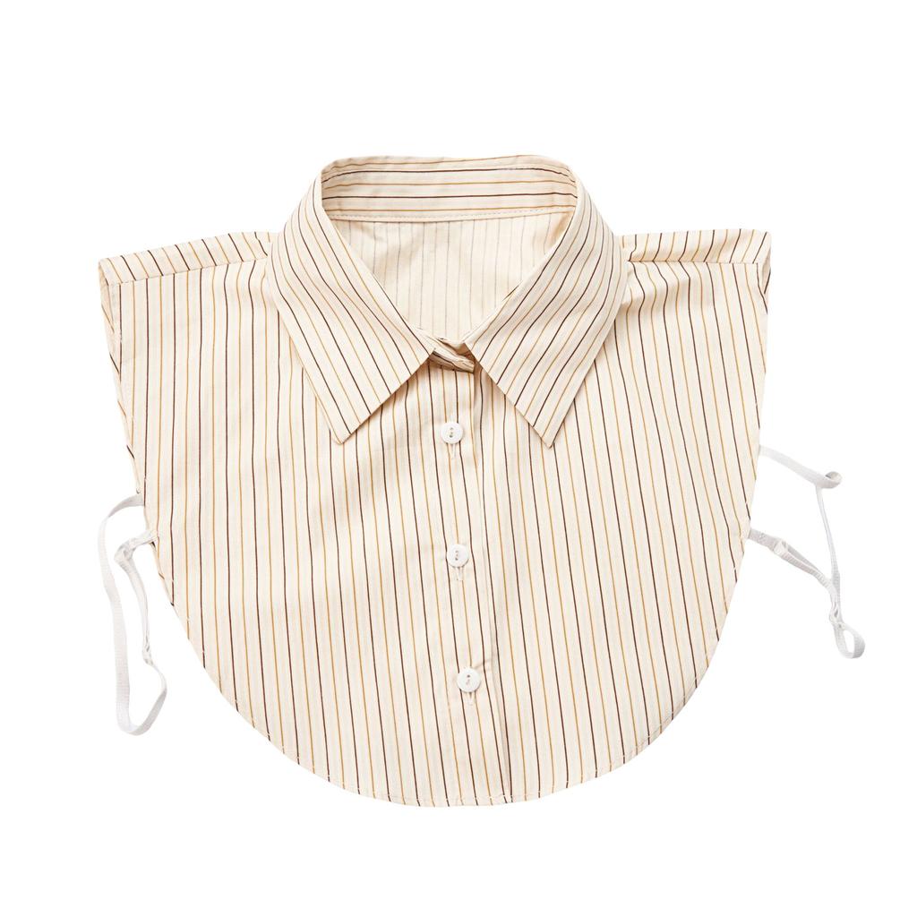 Women's Detachable False Collar Insert Elegant Striped Lapel Faux Half Shirt Blouse Collar Top for Sweater and Dresses