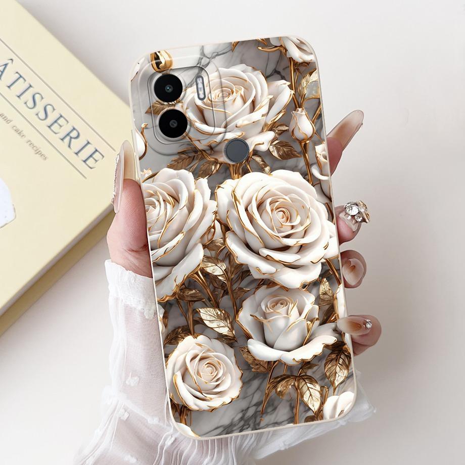 Case For Xiaomi Redmi A1+ A2+ A1 A2 A3 A3X A3 Pro Funda Redmi A5 A4 With Heart Bowknot Floral Flower Motif Cover Soft Silicone