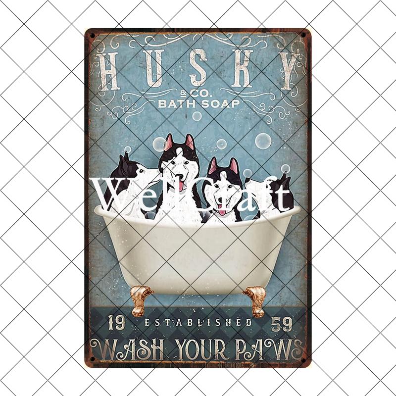 Wellcraft Pet Husky Dog Are Your Friend Wine Cafe Bath Shop Art Metal Tin Sign Wall Poster Iron Painting Pub D CM