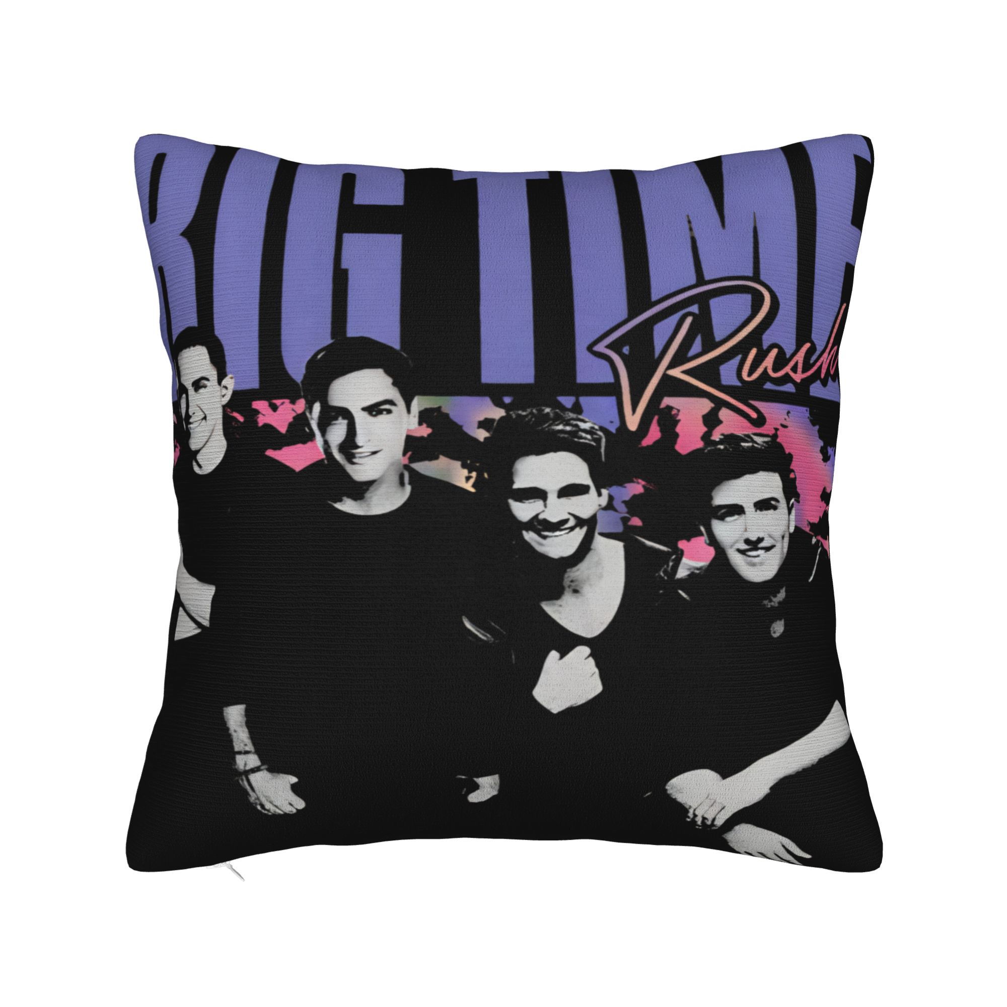 

Pillow Case Big Time Rush Band Print Pillow Cover For Living Room Sofa Cute Funny Pillowcases 12x12Inch