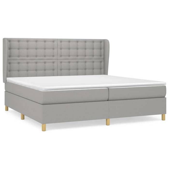 VidaXL Slat Bed Base with Mattress, Upholstered Bed, Double Bed, Adult Bedroom Interior Bed, Modern, 3128869