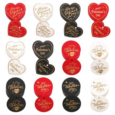 100 Pieces Valentine's Day Hanging Pendant Heart/Round Shaped Paper Labels for Gift Packaging Love Message Cards