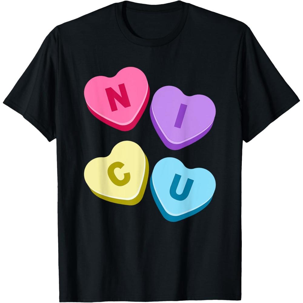 Nurse Valentines Day - Candy Valentine Hearts NICU Nurses T-Shirt 3XL чёрный